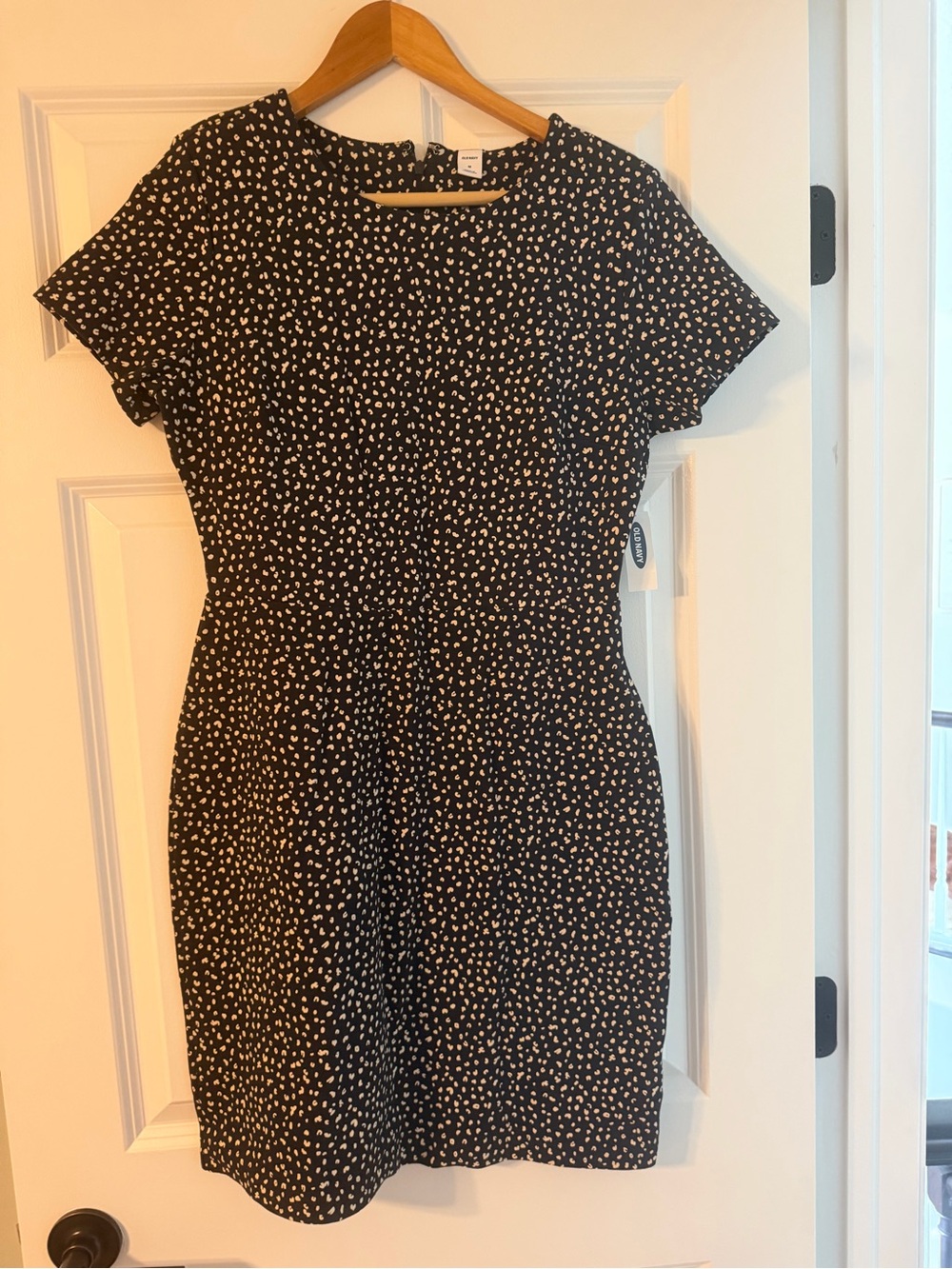 Old Navy Black Mini Dress with White Polka Dot Print